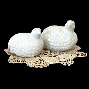 White Ceramic Bird Figurines